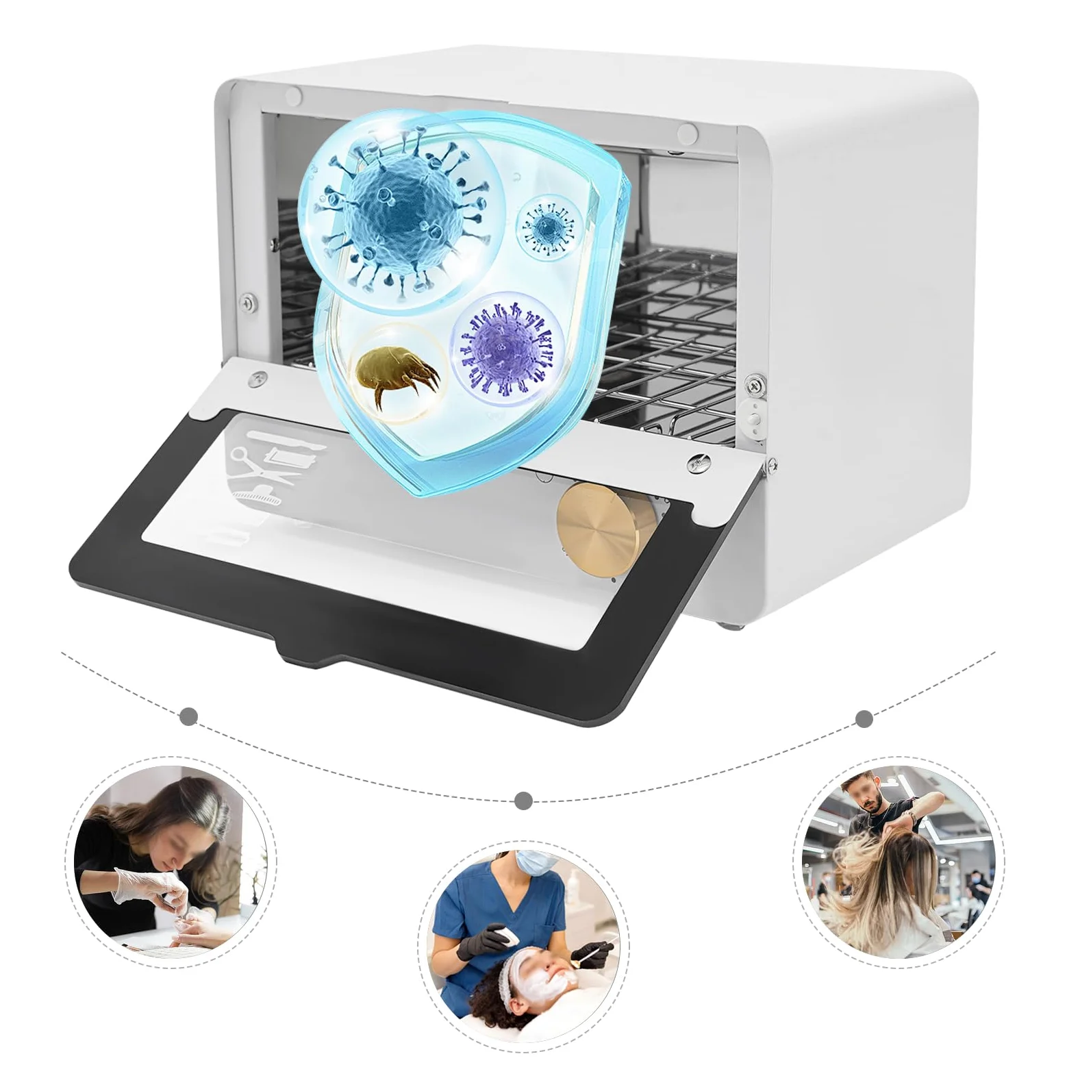 MINRS UV-Sterilisator mit Timer-Einstellung 6L großer Sterilisator für Nagelwerkzeuge multifunktionale Nagelreiniger Sterilisator 6W für Kosmetik, Tattoo, Pediküre-Studio, Friseursalon, Nagelstudio