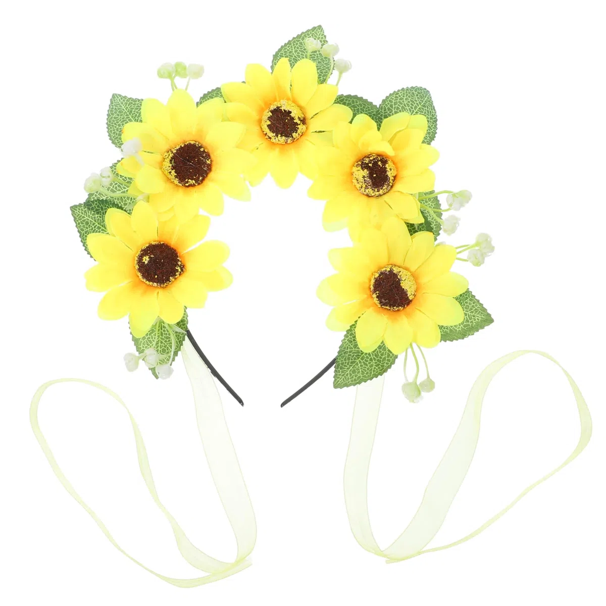Baluue 5stücke Floral Sonnenblumen Haarschmuck Dekoratives Blumenhaarband Für Frauen Und Teens Für Hochzeiten Partys Und Festivals Leicht Und Komfortabel
