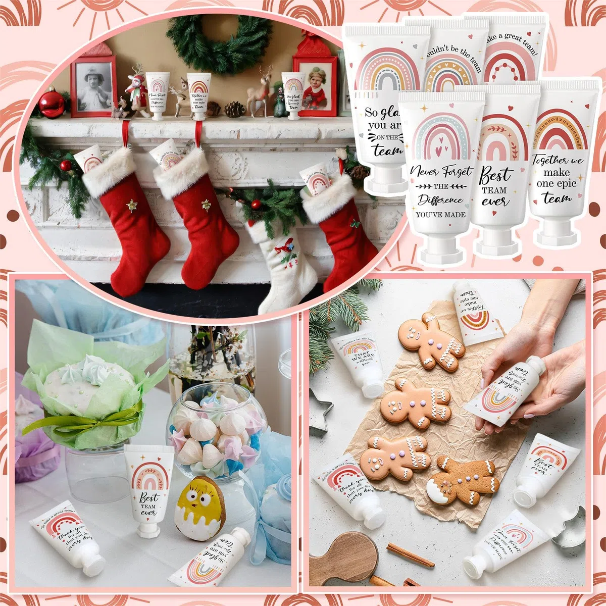48 Stück Geschenke für CNA-Woche, Thanksgiving Handcreme für Mitarbeiter, inspirierende Geschenke für Teams, Boho-Regenbogen, Abschlussgeschenke für die