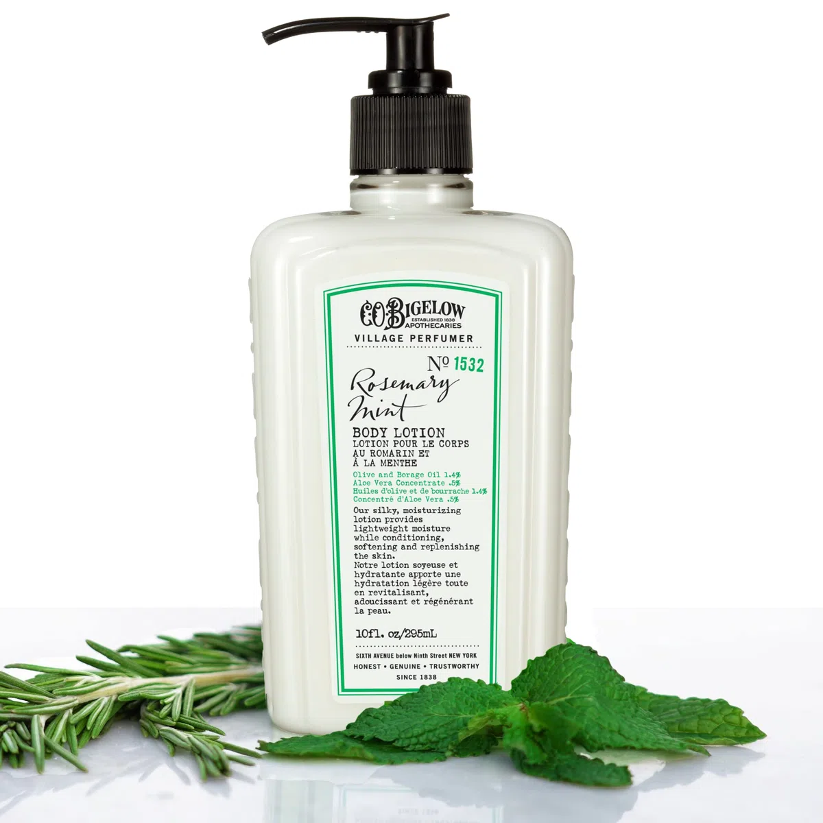 C. O. Bigelow - CO Bigelow Feuchtigkeitsspendende Körperlotion mit Rosmarin & Minze für Frauen und Männer - Village Perfumer Lotion inkl