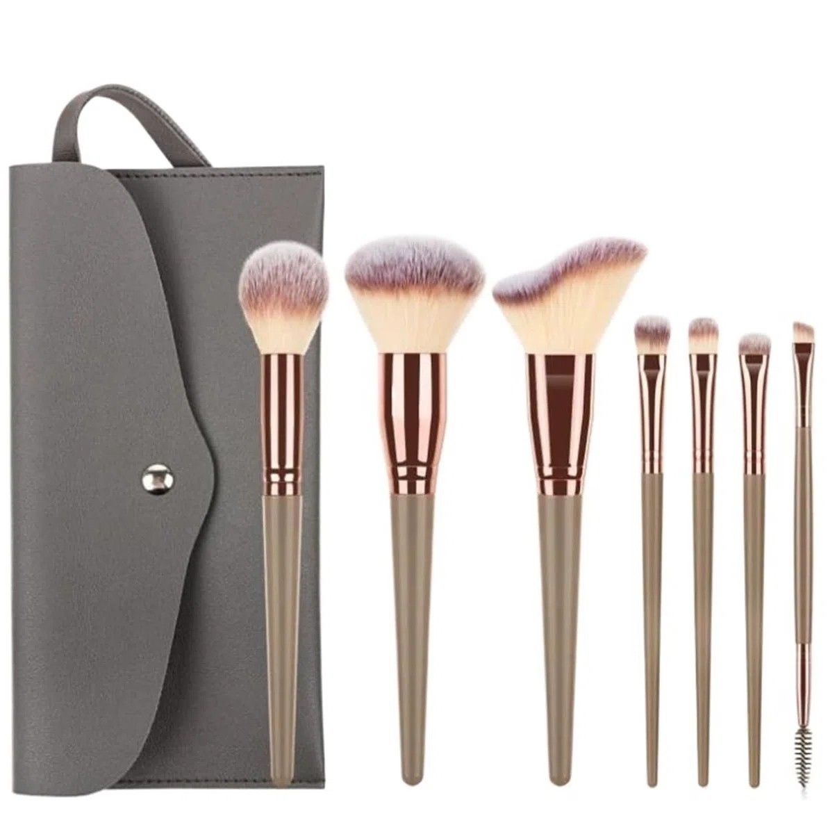 make up pinsel set Make-up-Pinsel-Set, 7 tragbare Set-Werkzeuge | Weiches Haar, loses Puder, Rouge, Foundation, Lidschatten, Concealer, Make-up-Augenbrauenpinsel(7 champagne gold)