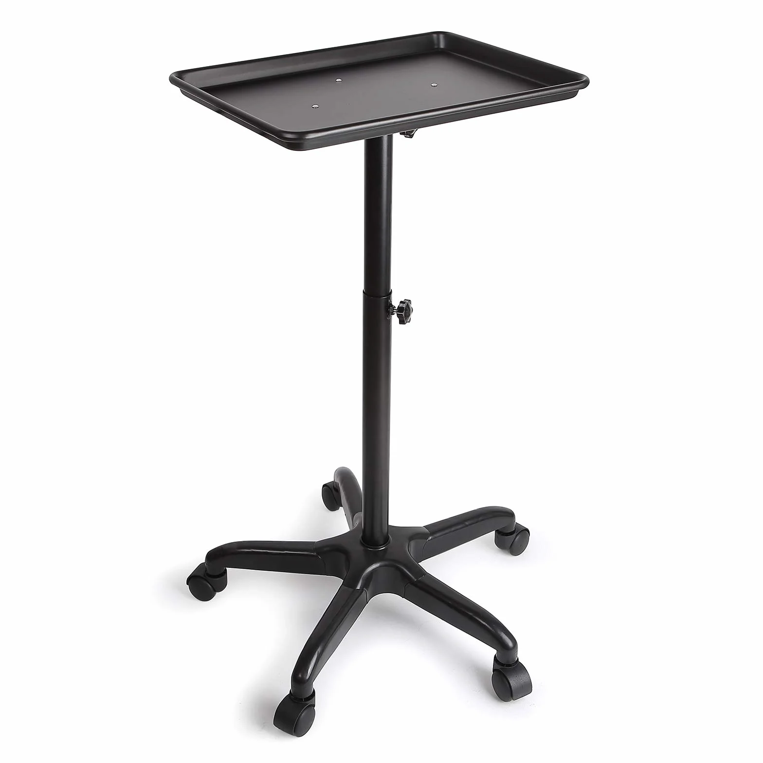 Professional Salon Tattoo Instrument Tablett, Rollwagen, mobiler Ständer, höhenverstellbar, Schwarz