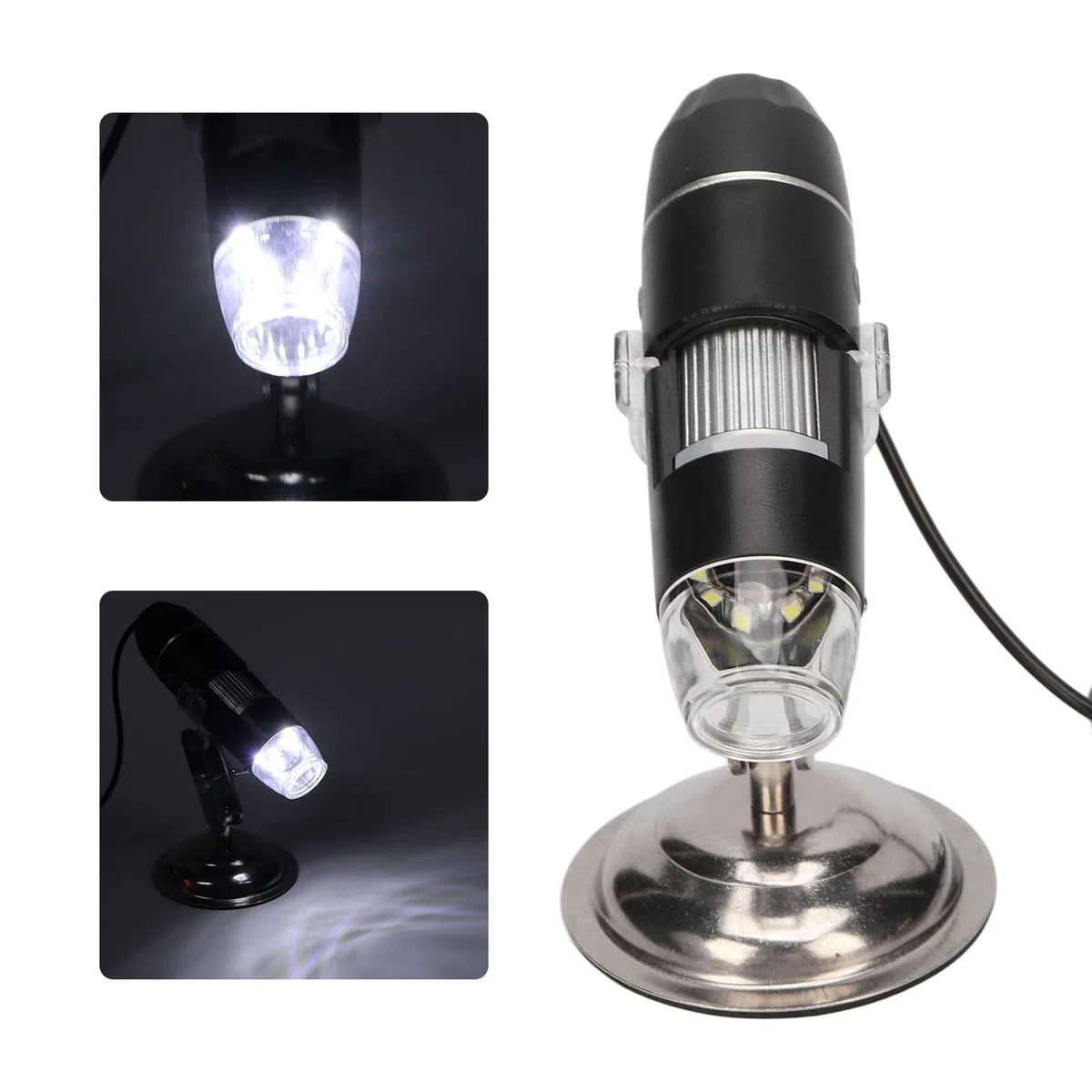 500X Haut-Kopfhaut-Detektor, Haarfollikel-Analysator mit LED-Licht, Haut-Haar-Kopfhaut-Detektor Haarfollikel-Gesichtshaut-Mikroskop-Tester