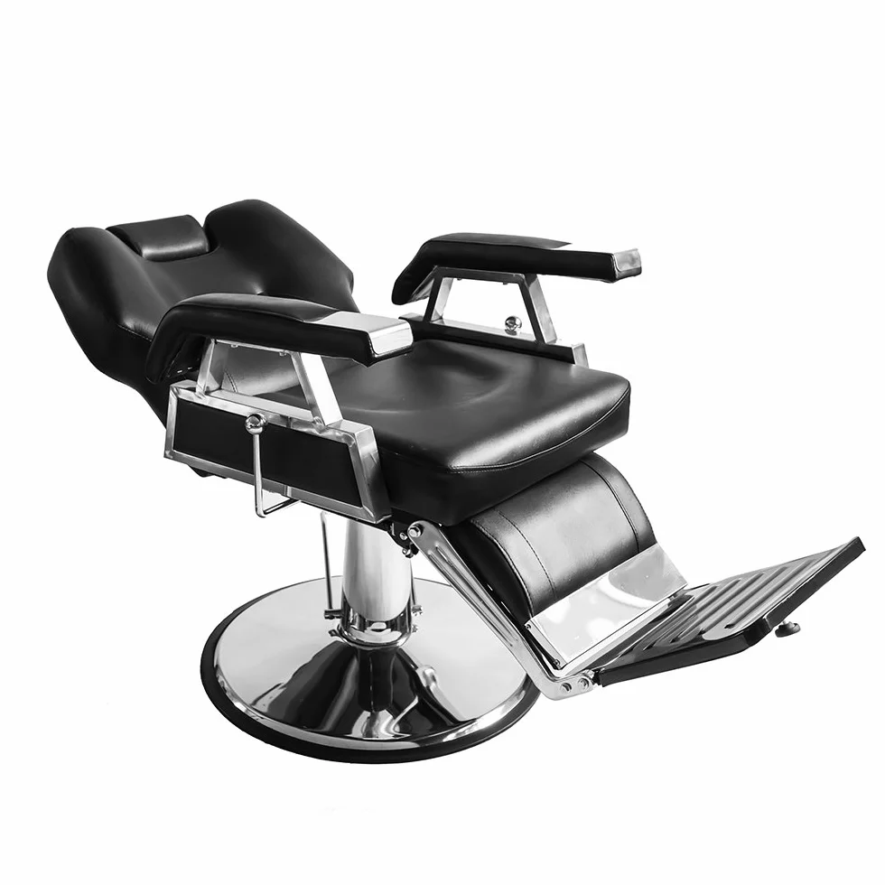 Barber Friseurstuhl Modern Schwarz Hydraulisch Neigbar 360° Professionelles Salon 110x70x100-113 cm