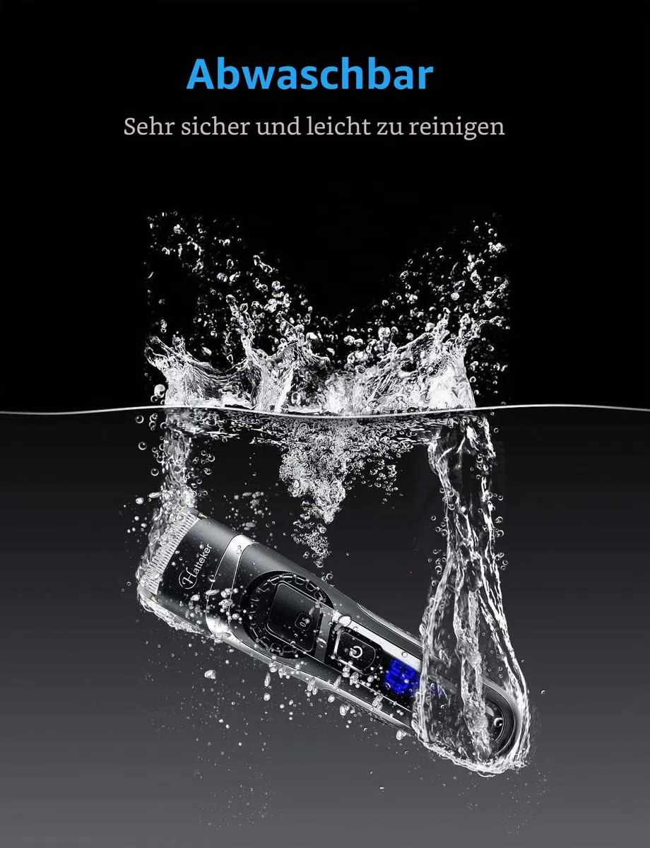 Hatteker Profi Haarschneidemaschine Haarschneider Herren Bartschneider Barttrimmer Haartrimmer Präzisionstrimmer Langhaarschneider Trimmer Männer Akku- und Netzbetrieb Wasserdicht 3 In 1