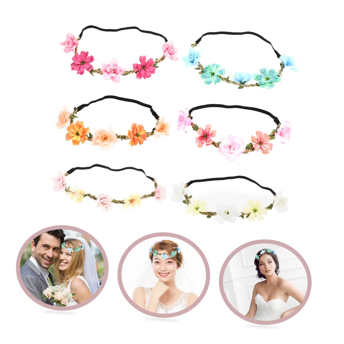 Stk Brautkranz Stirnband Blumenkrone für Mädchen Stirnband für Blumenmädchen hochzeitshaar schmuck wedding hair accessories haarschmuck Tiara Brautblumenkrone die Blumen reisen