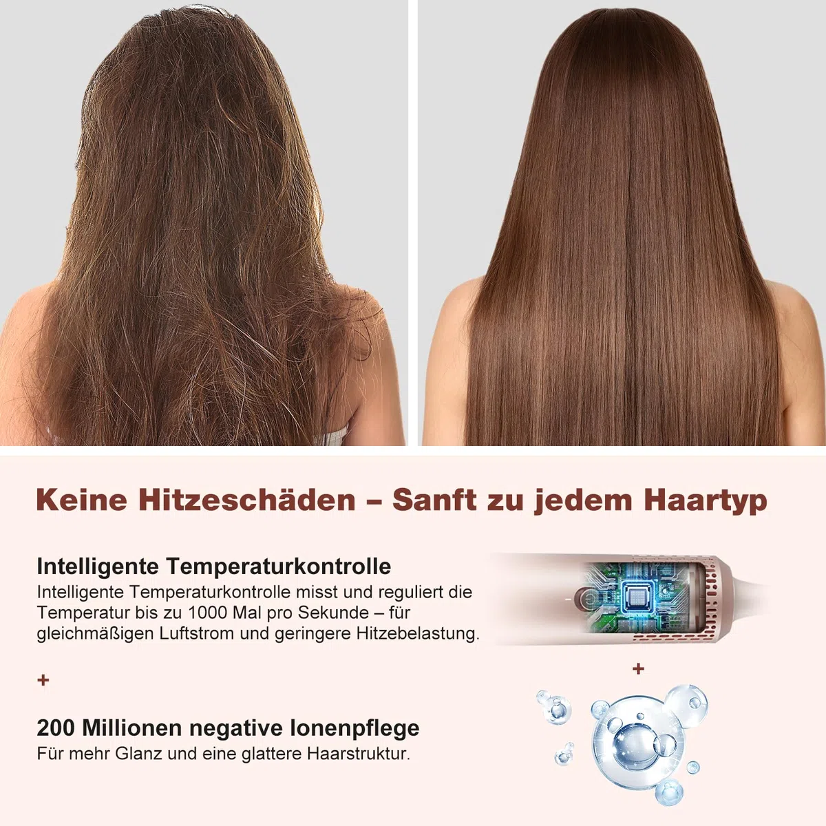 7MAGIC 7 in 1 Airstyler, 110000 U/Min, 1400W, Rundbürstenföhn, Lockenstab Auto-Wrap, Glätteisen, Ionen Föhn