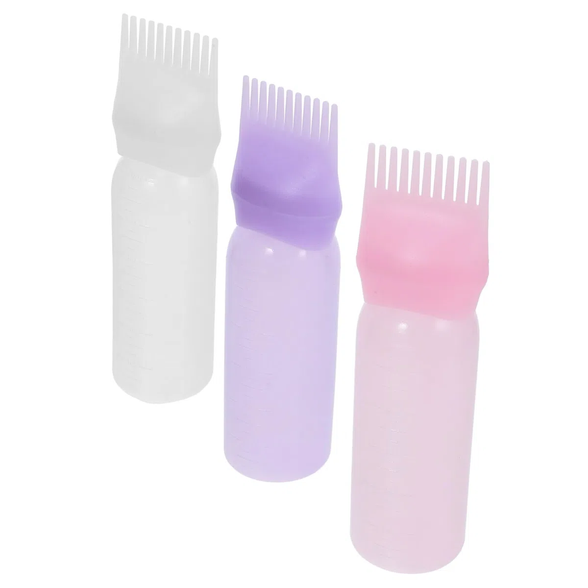 3 Stück Haarfärbeflasche mit Applikatorkamm Graduierte Messanzeige Gleichmäßige Farbabgabe Praktische Anwendung für Haarfärbung Professionelle Wurzelhaarfarbe Vielseitig