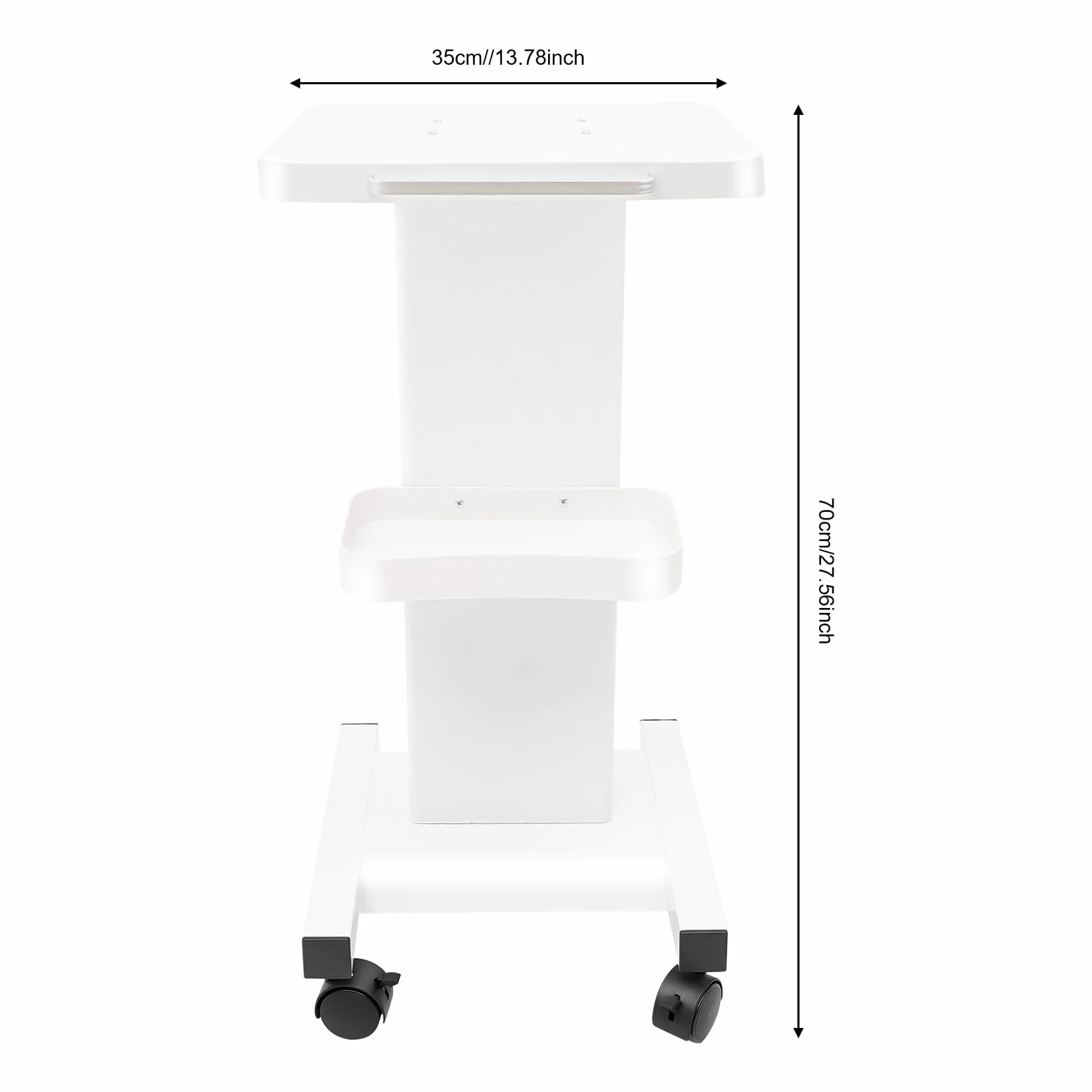 OUKANING Kosmetik Rollwagen Weiß, Metall, Tragfähigkeit 60kg, Ergonomischer Griff