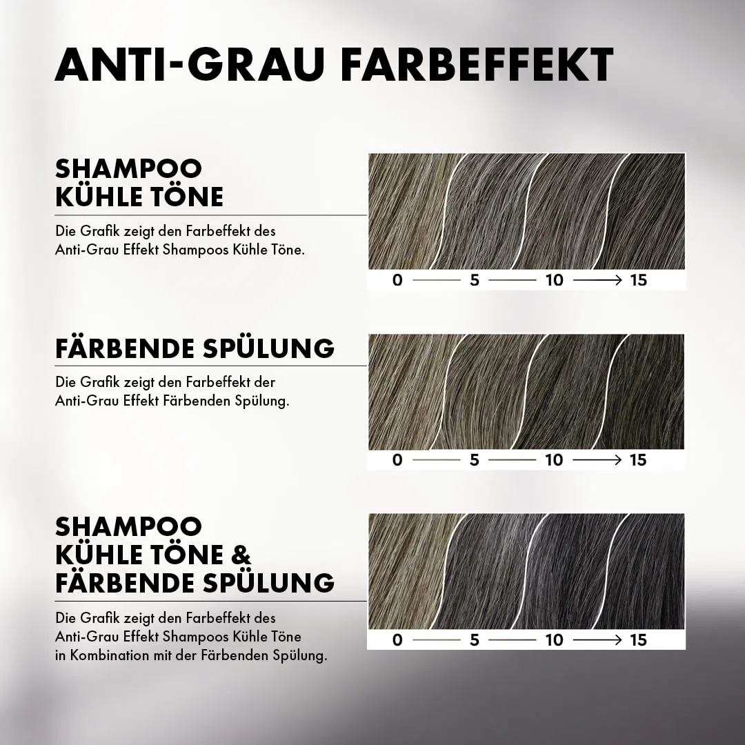 Plantur 39 Anti-Grau Effekt - Set aus Shampoo 200 ml und färbender Spülung 150 ml - Für kühle Töne und dunkles Haar - Kaschiert schrittweise graues Haar und färbt dunkler