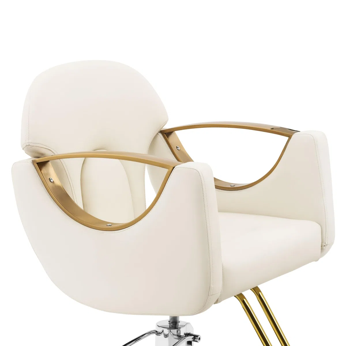 Physa Friseurstuhl mit Fußstütze Sitzhöhe 55-65 cm 180 kg Beige Barberstuhl höhenverstellbar