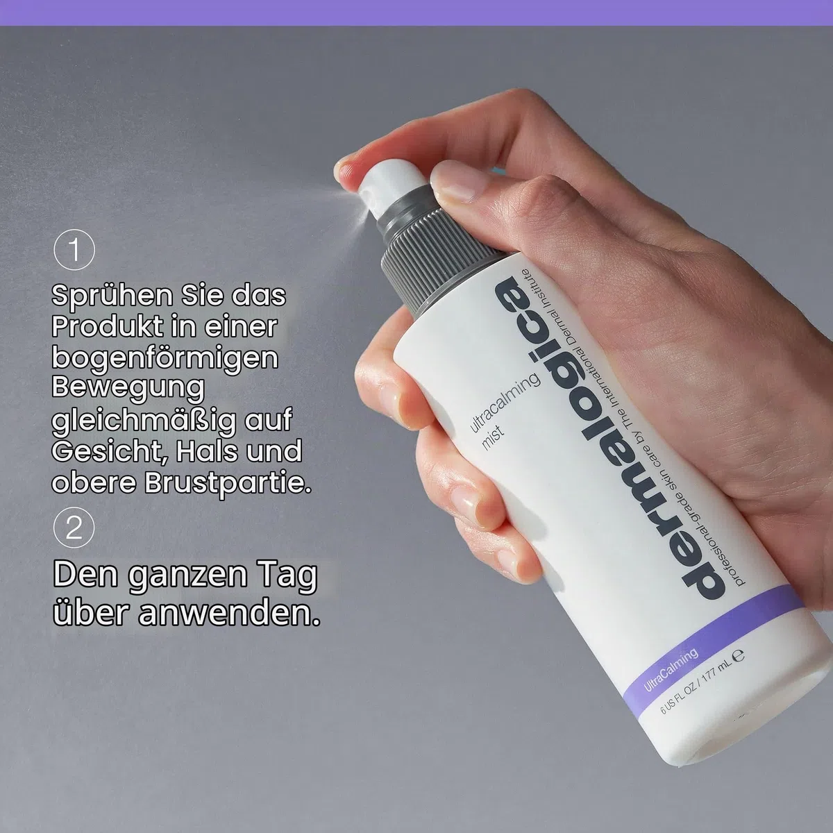 Dermalogica Ultra Calming Mist - Gesichtsspray für langanhaltende Feuchtigkeit. Beruhigt die gereizte Haut mit Haferextrakt & Aloe Vera, reduziert Rötungen. | Beruhigender feuchtigkeitsspendender Nebel, der Rötungen und Beschwerden lindert, mit Aloe, Hafe