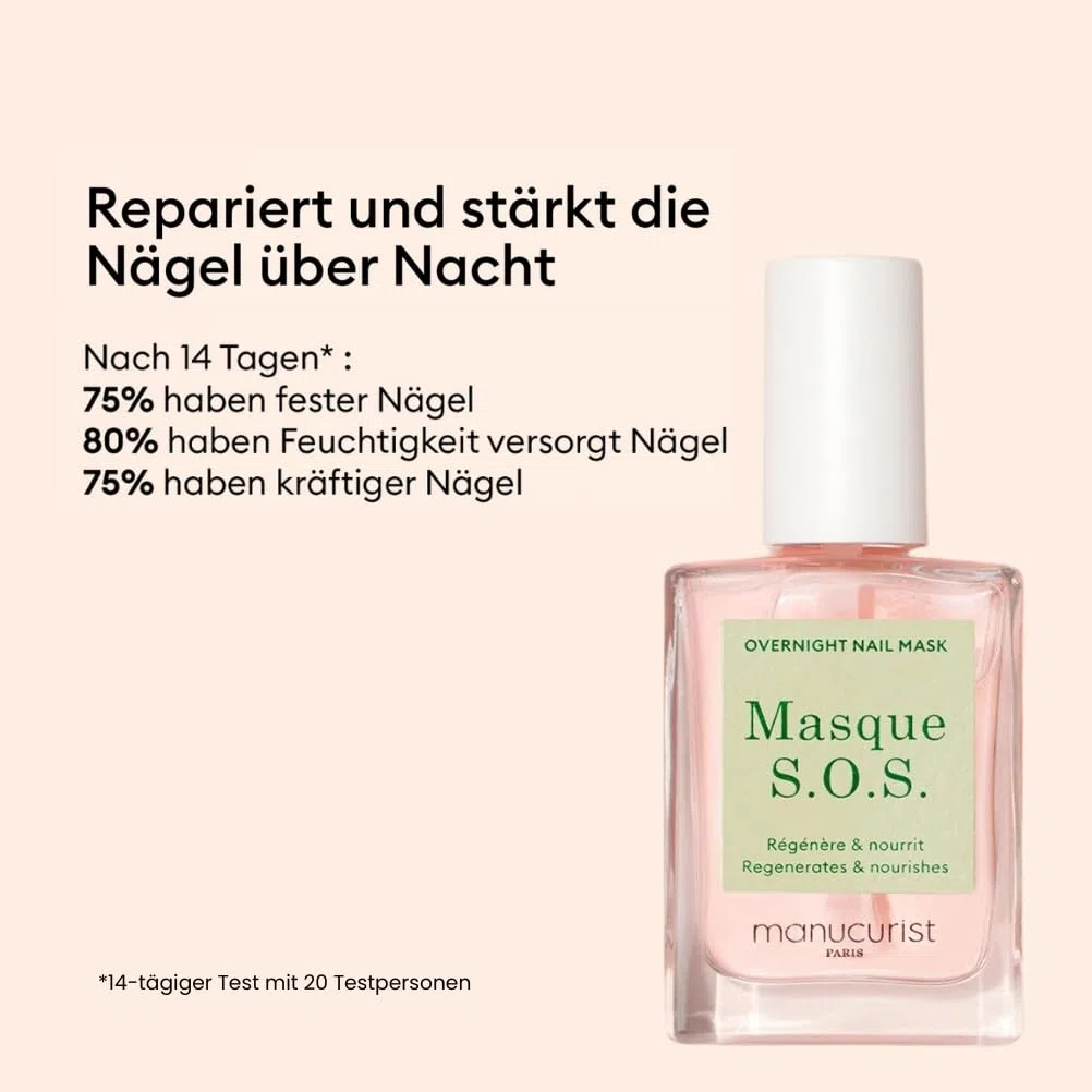 Manucurist Rescue Kit – Fingernagel Pflege Set – Nagelhärter Base Coat SOS, Nagelpflege SOS-Maske, Nagelhautöl Cuticle Oil - Nagelreparatur - Nagelpflege set - Made in France
