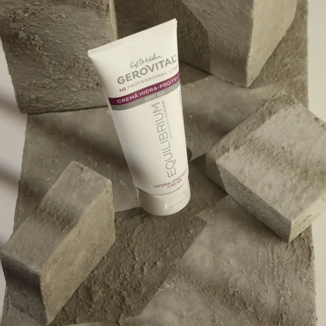 Gerovital H3 Equilibrium Feuchtigkeitsspendende Schutzcreme mit LSF 50-100 ml, Professioneller Sonnenschutz für das Gesicht, gegen Flecken, Anti-Aging, leichte Textur, getönt, Hoher UVA UVB