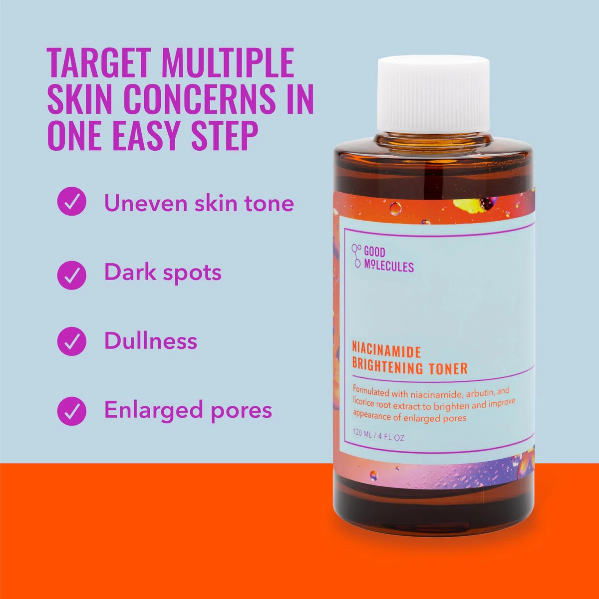 Good Molecules Niacinamide Brightening Toner 120ml/4oz - Gesichts-Toner, mit Niacinamid, Vitamin C und Arbutin For Even Texture, Tone - Skin Care for Face for Hyperpigmentation and Enlarged Pores