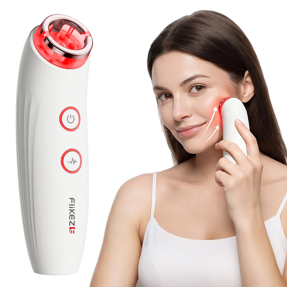 FliKEZE Gesichtsmassagegerät mit Vakuum & Rotlicht, 3-in-1 Beauty Gerät für Gesicht und Hals | Elektrisches Gesichtspflegegerät mit LED-Licht, 3 Intensitätsstufen und einfacher Anwendung für die tägliche Beauty-Routine