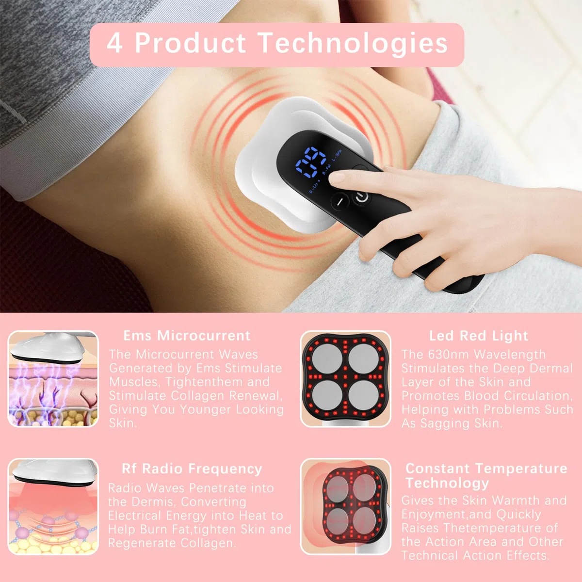 Cellulite Massagegerät, Ultraschall-Kavitationsmaschine, Fettentfernung für Bauch, Taille, Arme, Beine, Gesäß