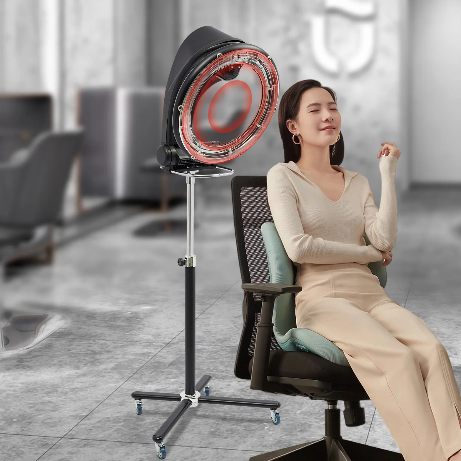 Profi Haardampfer 950W 6 Modi Einstellbare Höhe 134-173CM 0-60Min Trockenhaube für Friseursalons