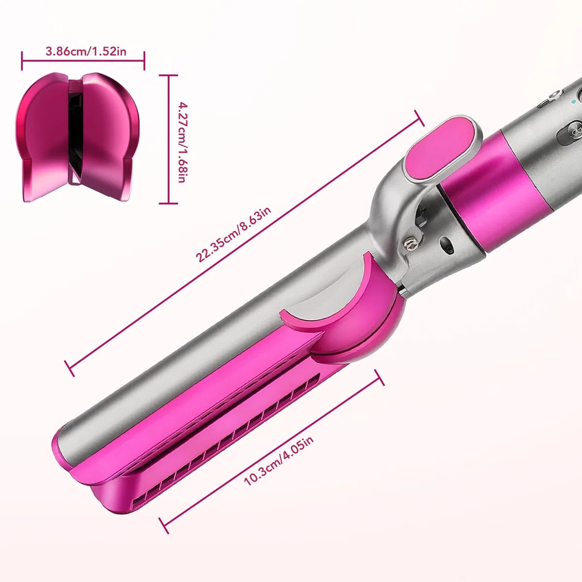 Glätteraufsätze für Dyson Airwrap mit Airflow Technologie ohne heiße Platten für sanftes Haarstyling mit weniger Schäden, Kompatibel mit HS01/HS05/HS08, Fuchsia