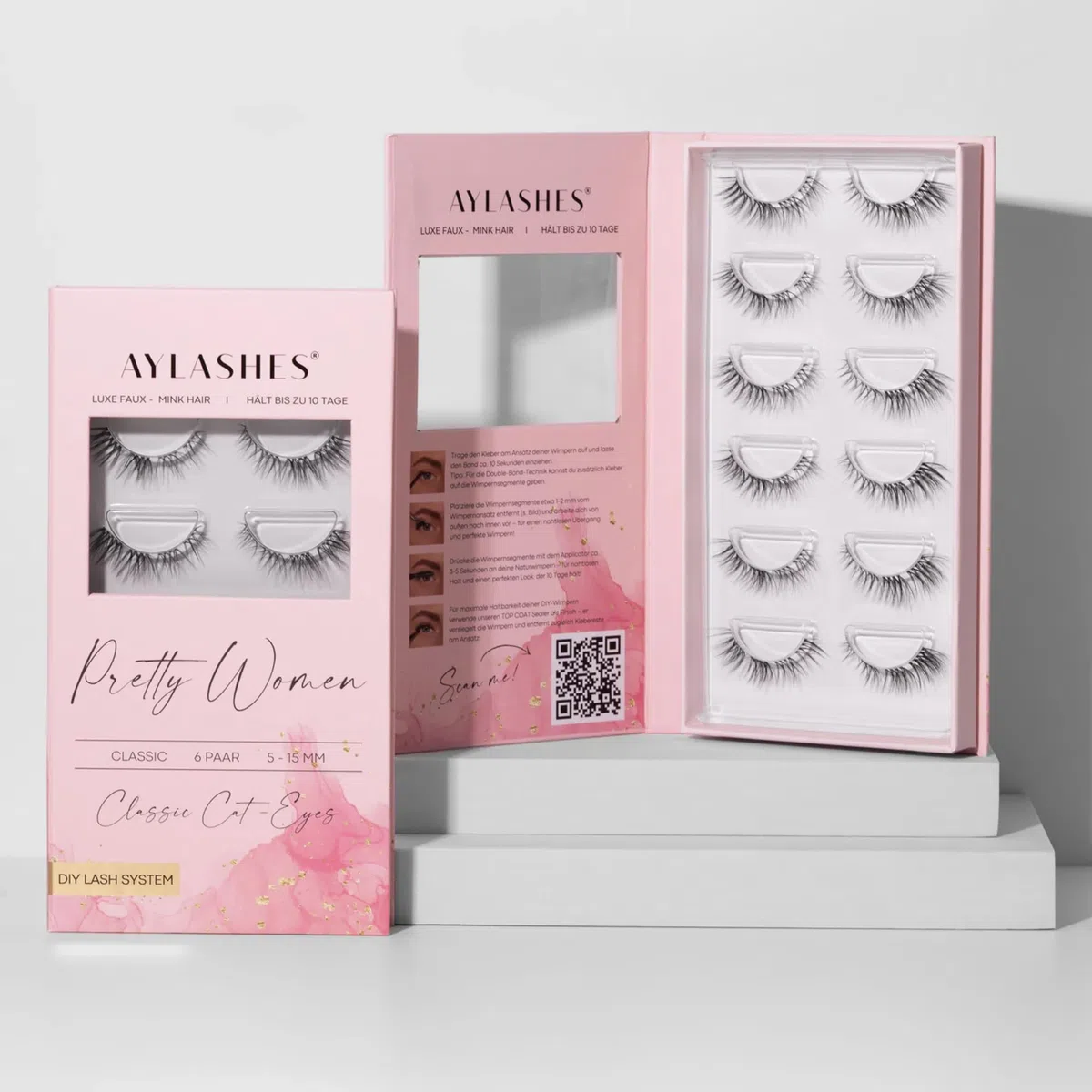 AYLASHES DIY Wimpernextensions Maxi Box 6 Paar künstliche Wimpern Cat Eye Lashes Set