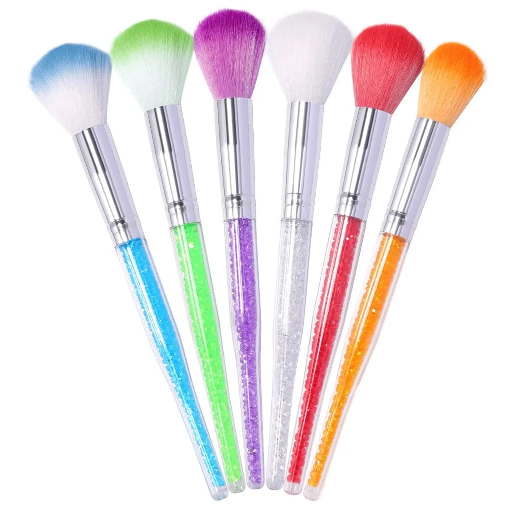 Nagelwerkzeuge Nagelbürste Nagelstaubpinsel Kristall Langer Griff Make-up Rougepinsel Make-up Puderpinsel