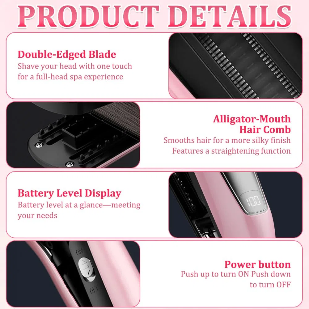 Spliss Entferner Gerät, Kabelloser Tragbarer Splissentferner, Effektiv Split Ends Hair Trimmer, Spliss Trimmer mit Negativ Ionen Haarpflege und Leistungsanzeige, Splizzentferner für Haare