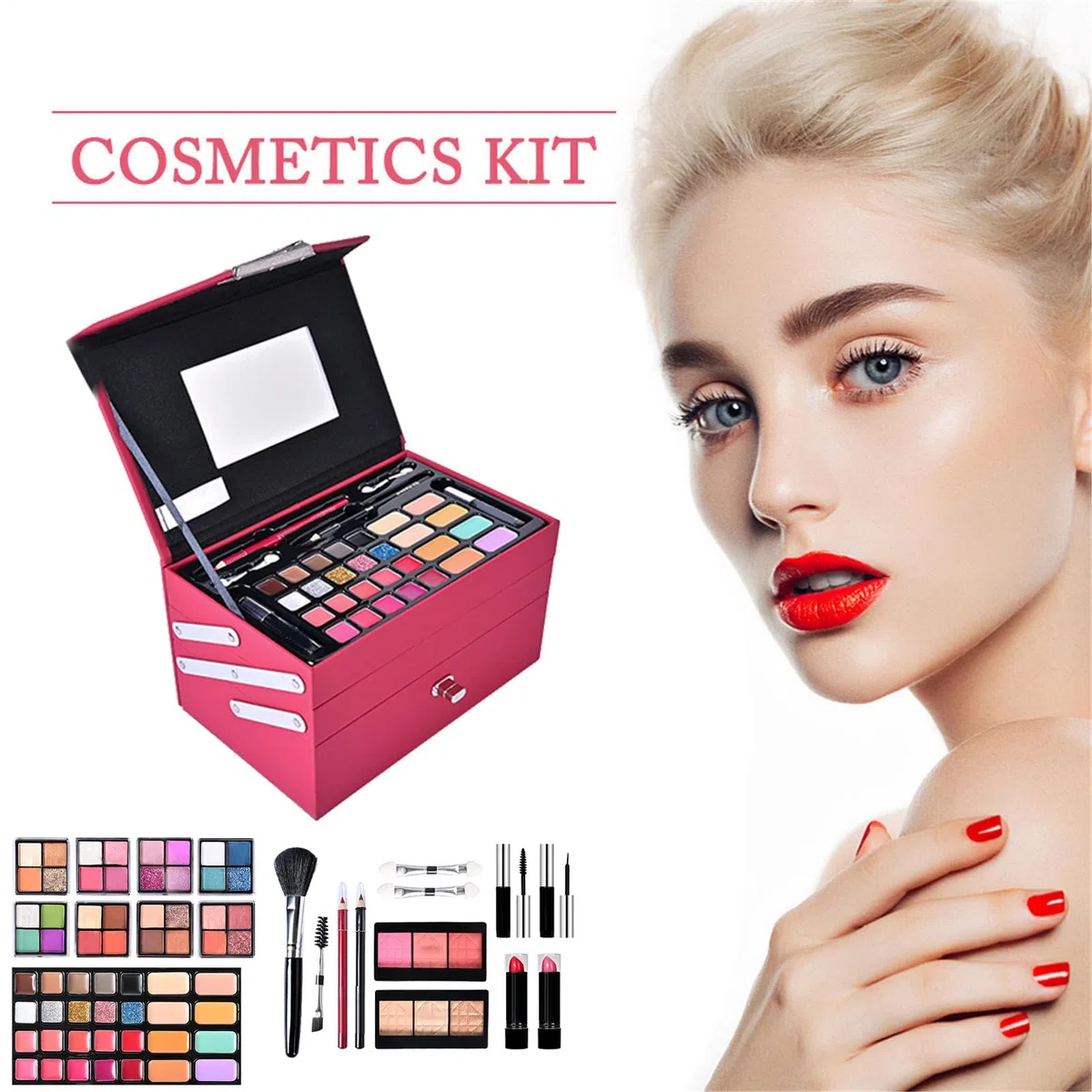 Komplettes Set für Damen | Damen, vielseitige Sets | Komplettes Kosmetik-Set für Frauen und Mädchen, Würfel-Paletten-Set