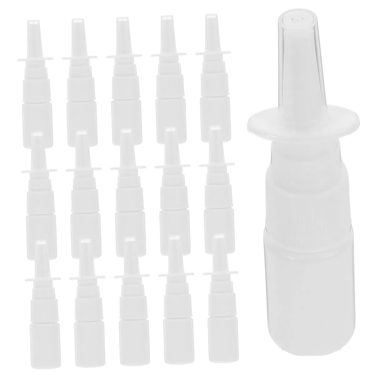 200 Stück Nasenspray Nachfüllflasche 10ml Weiße Sprühflasche aus Pe Wiederbefüllbar und Tragbar für Outdoor und Reisen mit Klarem Schutzdeckel