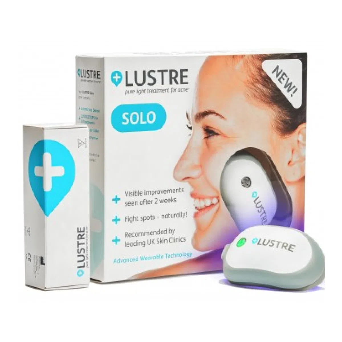 LUSTRE Solo Blue Light Akne-Behandlungsgerät, UV-frei & drahtlos | Für Akne, Pickel und Unreinheiten