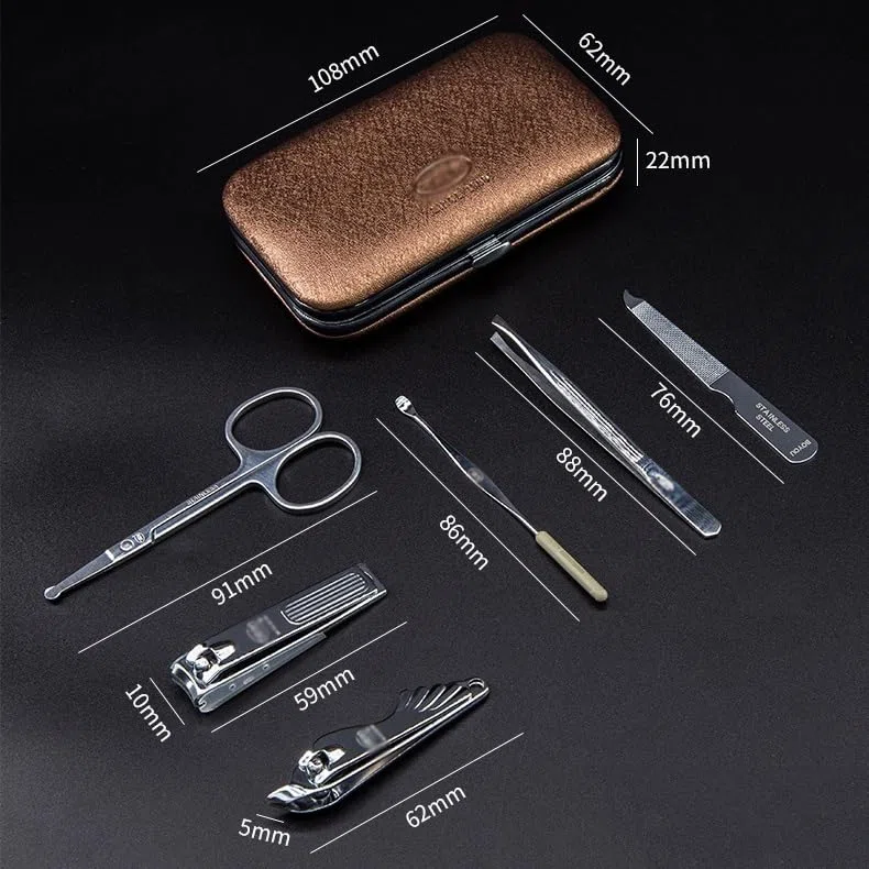 Maniküre-Set, Nagelknipser-Set, 6-teilig, Edelstahl, professionelles Pflege-Set, Pflege-Tools mit elegantem Reiseetui