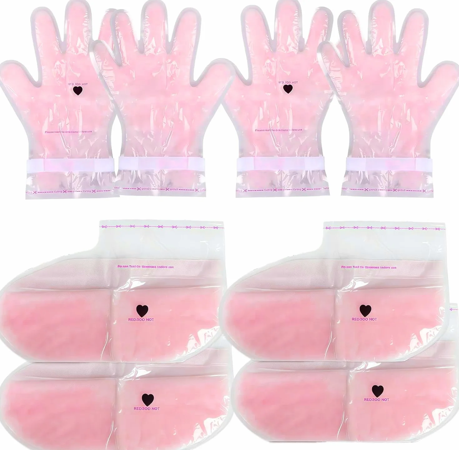 4er-Set Paraffinwachs-Handschuhe & Fußüberzüge Herbst Feuchtigkeitsspendende Hand- & Fußpflegesocken | Haus-Spa Pflege & Beruhigt und repariert die Haut nach dem Sonnenbad