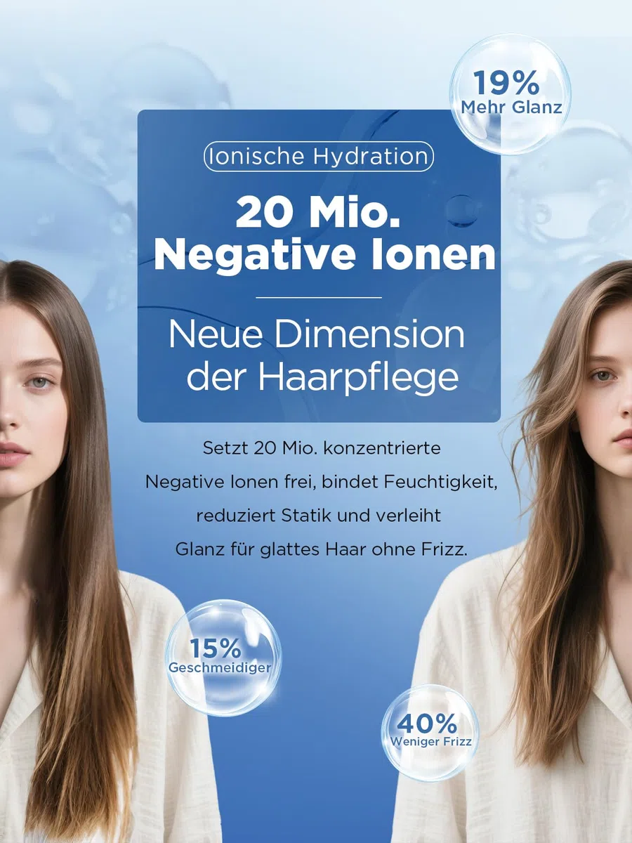 Föhn 2000W, Haartrockner mit Diffusor, Ionen Haarföhn, 3 Heizstufen, Kaltluft-Taste, Klappbar Reiseföhn für Frauen & Männer, Leicht, Leise, Hair Dryer, Haarpflege Styling Tool für Zuhause, Reise