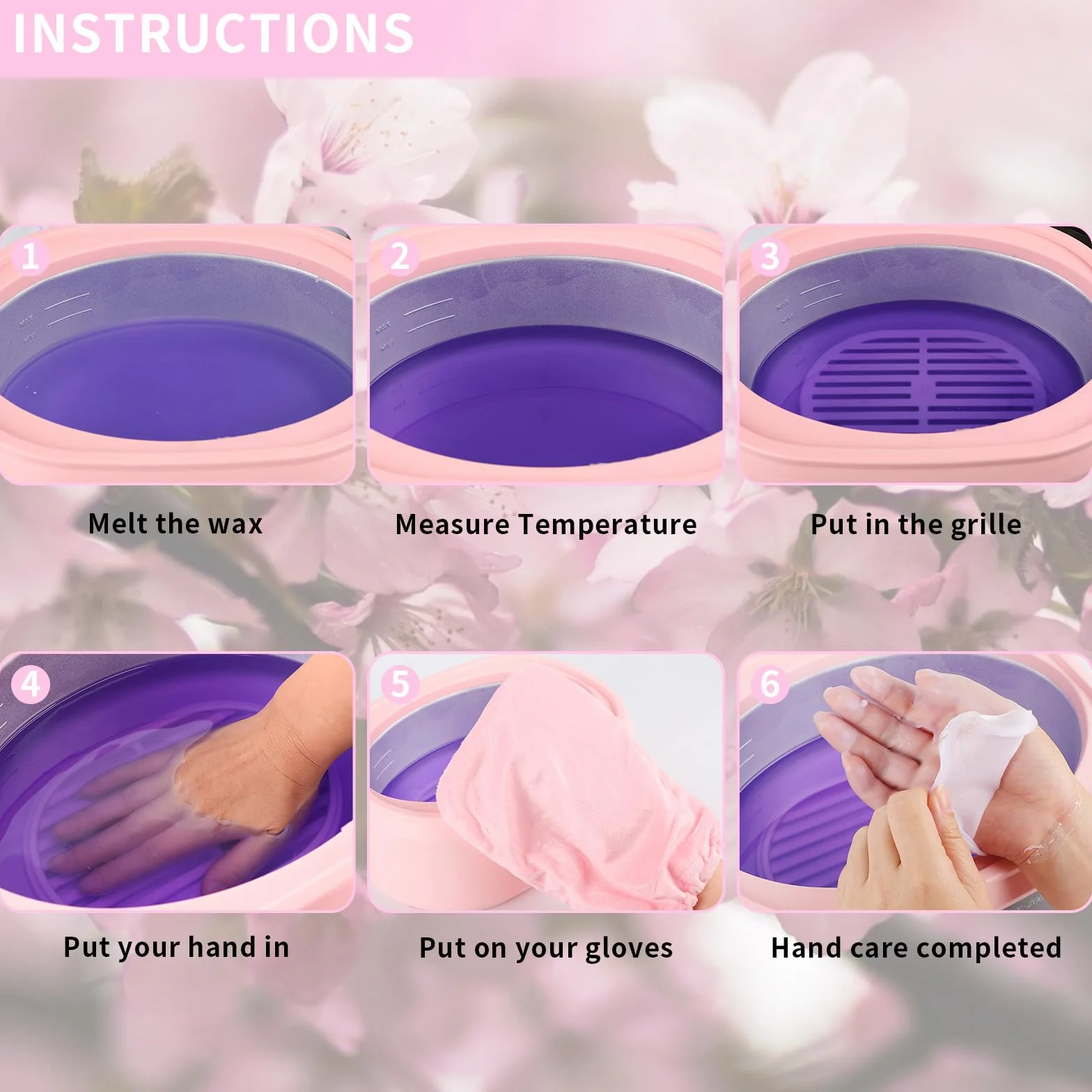Forever Speed Wachsbad Paraffinbad für hände und füße Set 3400ml Wachsbad Paraffinbad Set für Trockene Raue Hau mit 900g Paraffinwachs Temperaturanzeige 200W Zubehör Tolles Spa Geschenk Rosa1