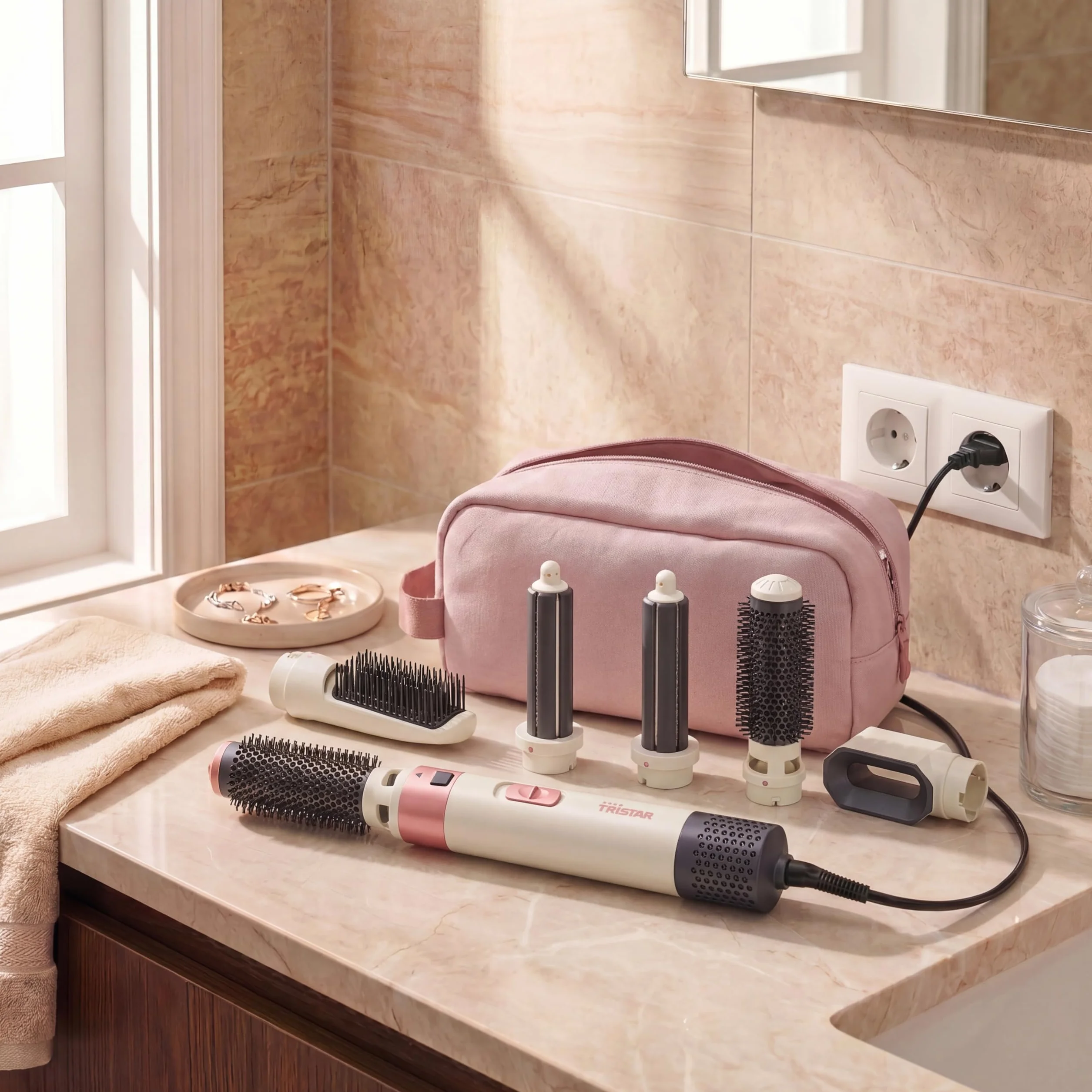 Tristar Airstyler 5-in-1 Styling-Tool mit 5 Aufsätzen DC-Motor 1000 W 360° Drehkabel HD-2470