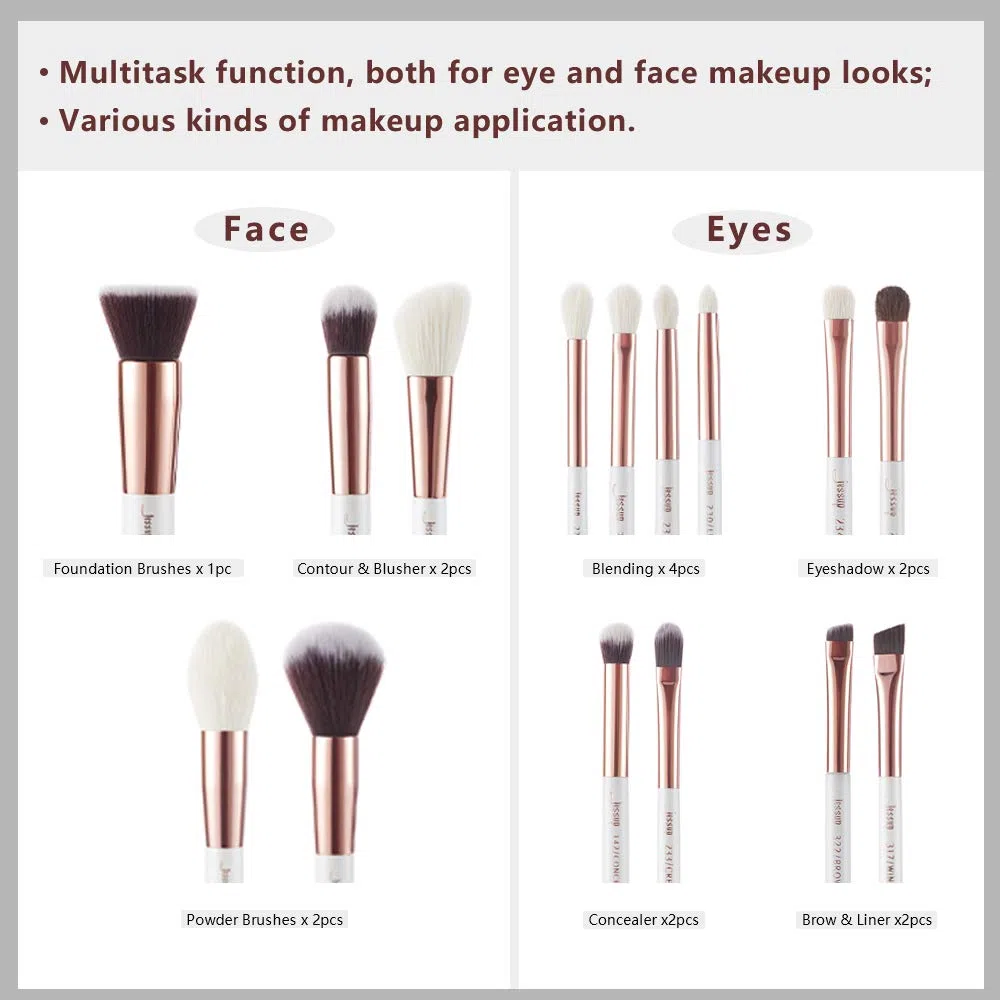 Jessup Make Up Pinsel Sets 15 Pcs Kosmetik Schmink Bürsten Lidschatten Puder Concealer Eyeliner