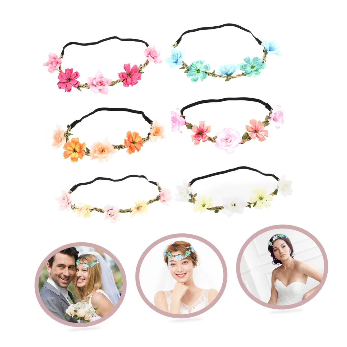 GALPADA 24stücke Teiliges Blumenkranz Haarband Für Hochzeiten Und Festivals Blumengirlande Und Charmante Haaraccessoires Für Braut Und Gäste