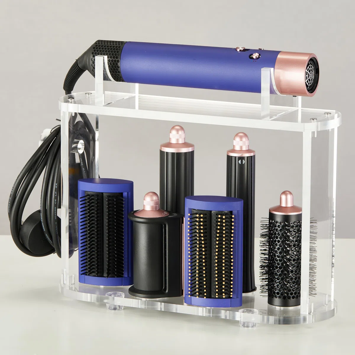 LifeLAZA Acryl-Halter und Organizer, kompatibel mit Airwrap von Dyson und Airwrap-Aufsätzen, Airwrap-Ständer, Arbeitsplatten-Airwrap-Styler-Gestell, kompatibel mit Airwrap-Zubehör