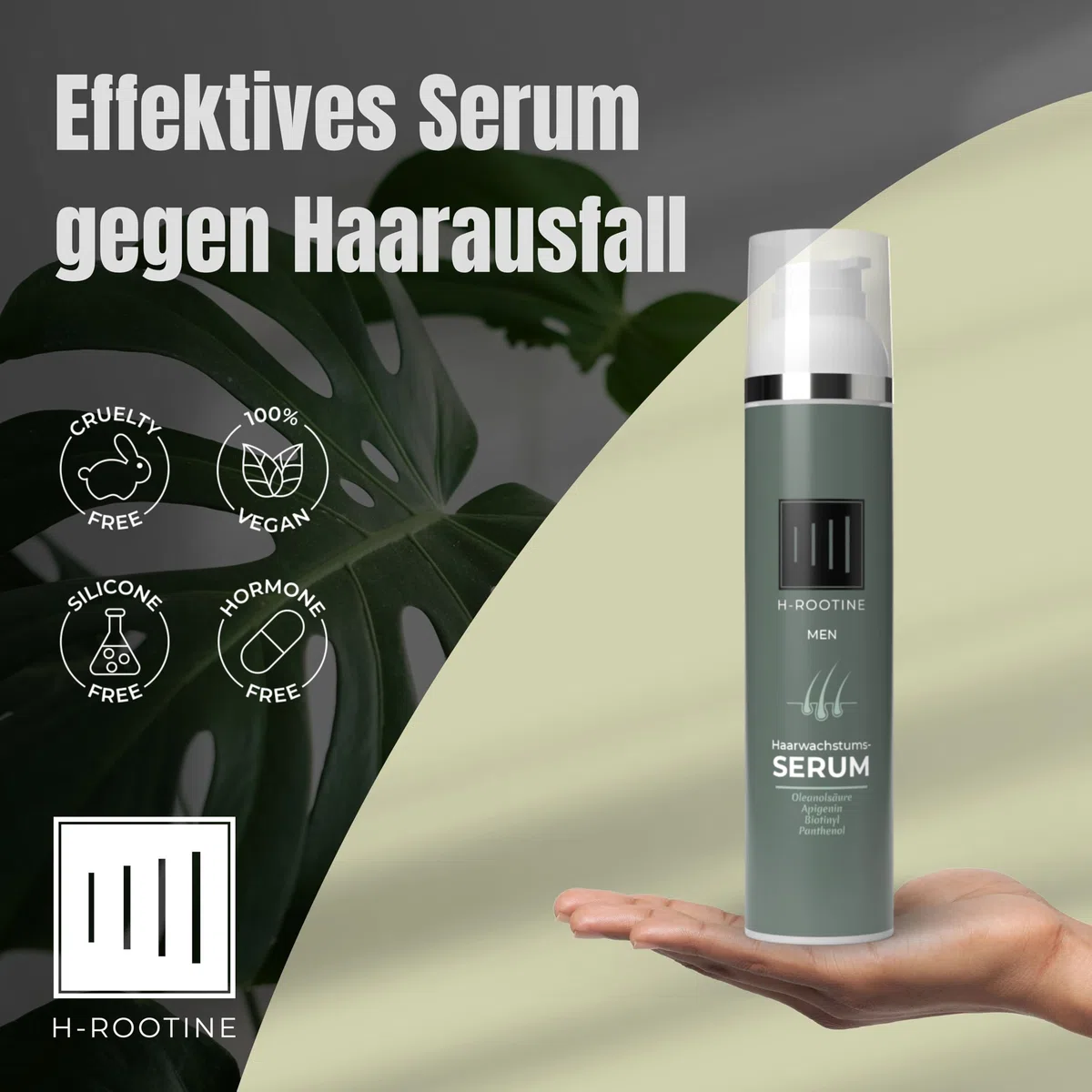 Haarserum für Männer (100ml) • Haarwuchsmittel Männer • Stoppt erblich & hormonell bedingten Haarausfall* • Fördert Haarwachstum