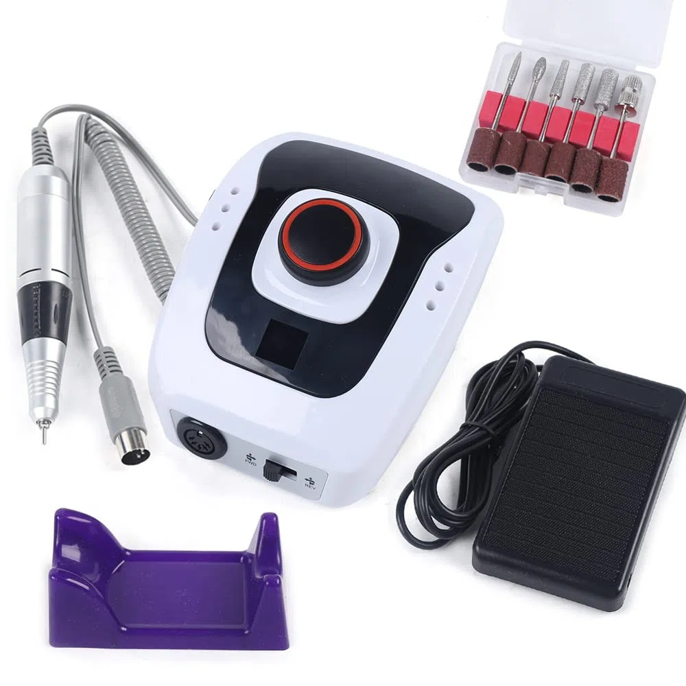 Nagelfräser Fräser Nägel max. 35.000 U/Min Elektrische Nagelfeile mit Fußpedal 13.9 x 11.3 x 7.1cm