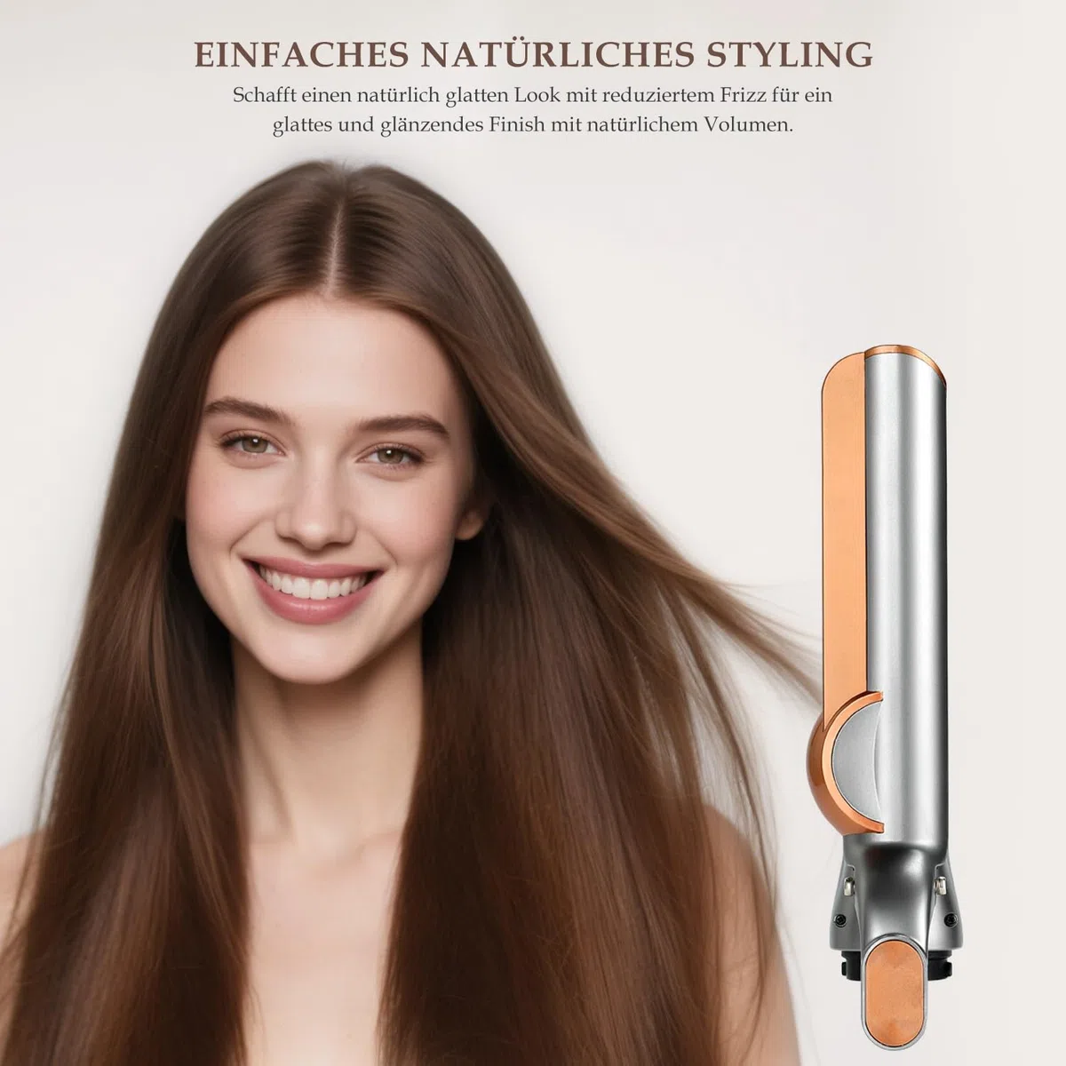 Haarglätter Aufsatz für Dyson Airwrap, Kompatibel mit HS01/HS05/HS08, Airflow Technologie ohne Heizplatten, Gleichzeitiges Trocknen und Glätten mit Luftstrom, Reduziert Hitzeschäden, Kupfer