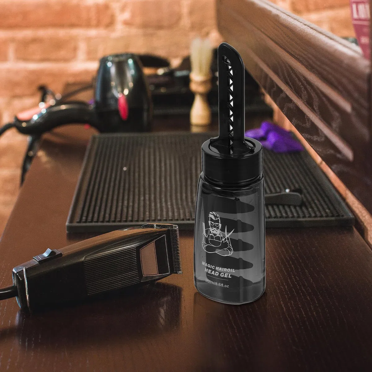 DECHOUS 3 Stück Teiliges Haarstyling gel Applikator Flasche mit Breitem Kamm Leere Haargel Behälter zur Einfachen Gleichmäßigen Anwendung von Styling Gel für Männer zu Hause Friseursalon