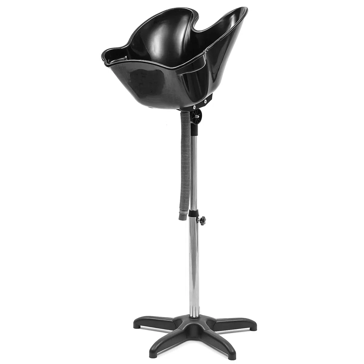 Mobiles haarwaschbecken,Höhenverstellbares Shampoobecken (94-122cm) mit 180°-Drehfunktion & abnehmbarer Stahlstütze,großes Becken (48x50cm) für Friseursalons & Zuhause
