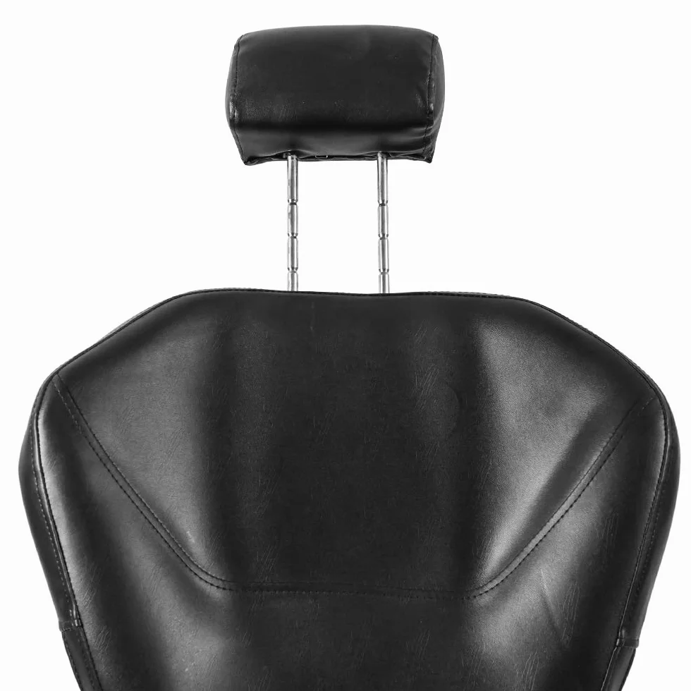 Friseurstuhl 360° Neigbarer Hydraulischer Friseurstuhl Barber aus PU-Leder mit Verchromter Fußstütze 90 x 65 x 100 cm Schwarz