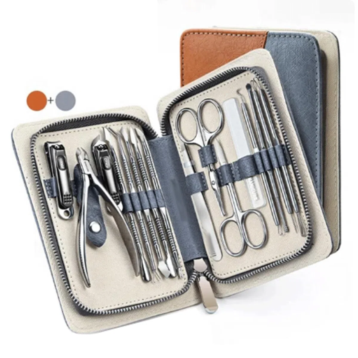 Nagelknipser 16-teiliges Nagelknipser-Set aus Edelstahl, Nagelpflegeset mit Aufbewahrungsbox mit Reißverschluss, professionelles Pediküre-Set für Anfänger Maniküre