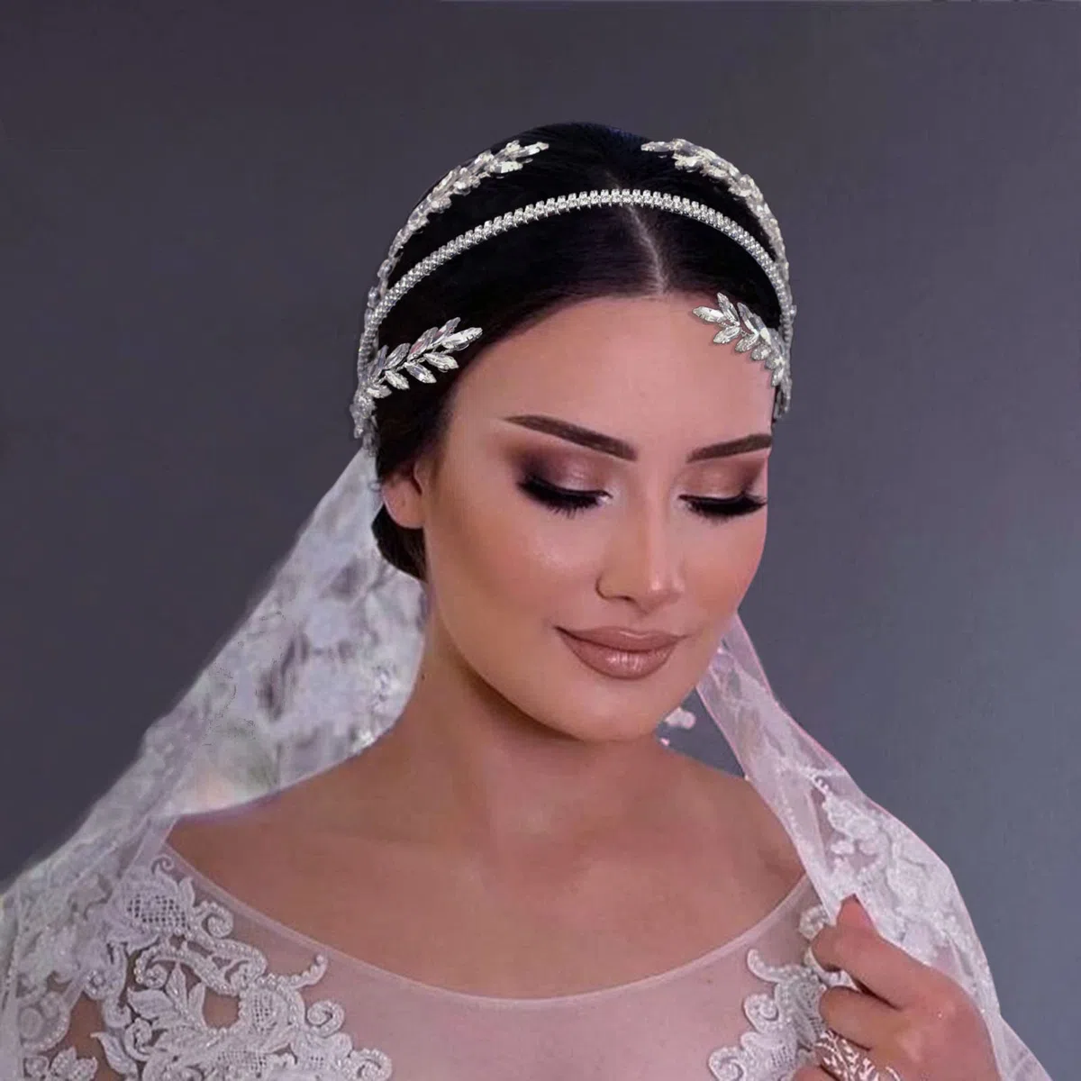 Strass-Braut-Stirnband, Hochzeitshaarschmuck für die Braut | Hochzeits-Haarschmuck für Bräute (Silber), Kopfbedeckung für Party, Abschlussball oder Geburtstag