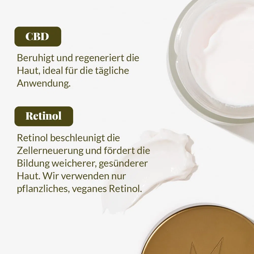 Vegane Anti Aging Creme mit Retinol 45ml – Dermatologisch getestet mit Bestnote „SEHR GUT“ – Kosmetik Made in EU – Anti Falten Creme Tierversuchsfrei – Nordic Cosmetic® Gesichtscreme