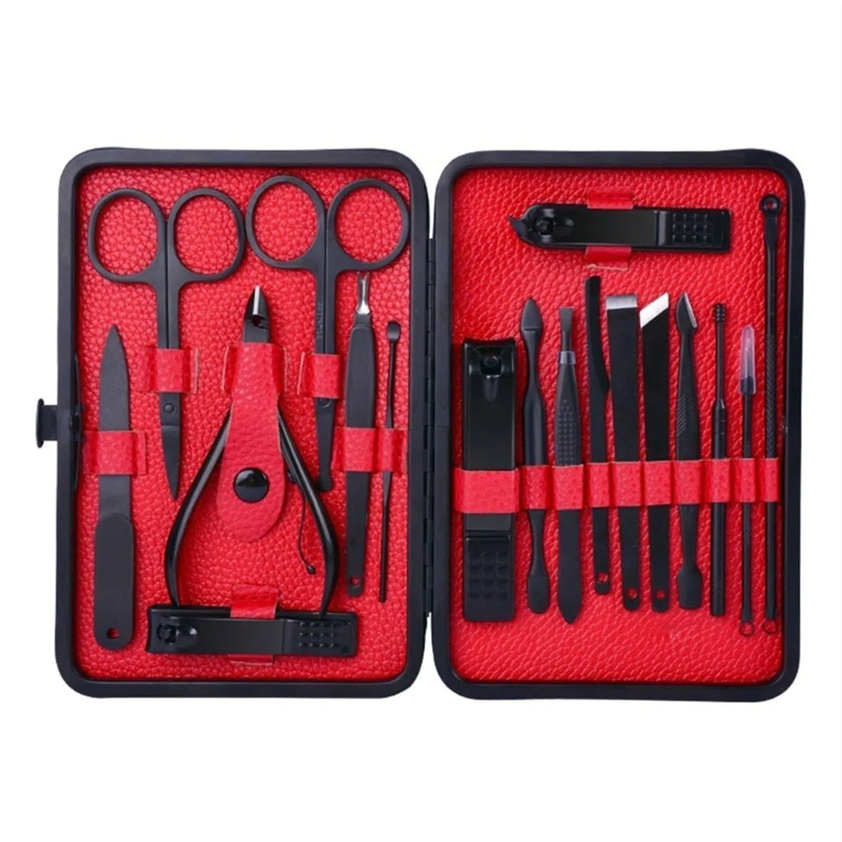 Nagelknipser Set 18-in-1-Maniküre-Set, Edelstahl-Nagelpflegeset, professionelles Nagelpflegegerät for Finger und Zehen, tragbares Pediküre-Set for Männer und Frauen Maniküre Pediküre Set