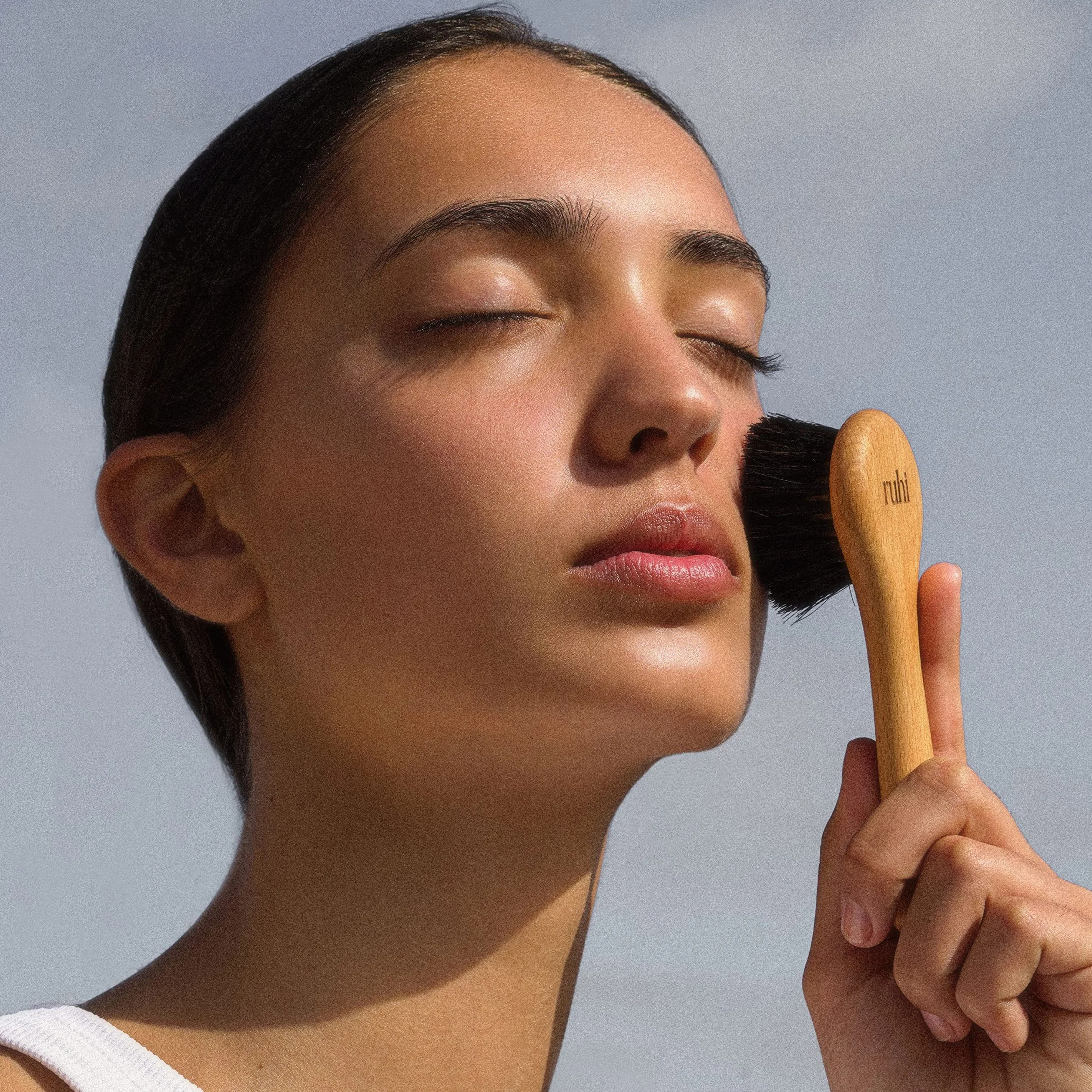 ruhi® Klosterbürste Gesicht/Kupferbürste/Gesichtsbürste Kupfer, Naturborsten&plastikfrei zur Trockenbürsten Massage/Peelingbürste gefertigt in Deutschland/Ionic Dry Brush Face/regionales Buchenholz