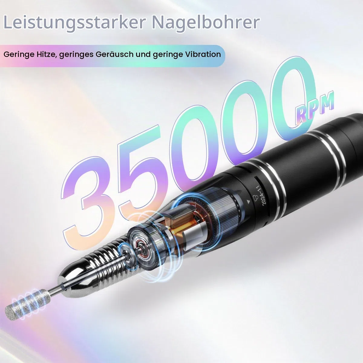 Nagelfräser für Gelnägel Professionell 35000 U/min: Madenia Fräser Nägel Kabellose mit 6 Metall & 7 Keramik Bits, Tragbare Elektrische Nagelfeile für Acrylnägel Maniküre Salon & Zuhause, Grau