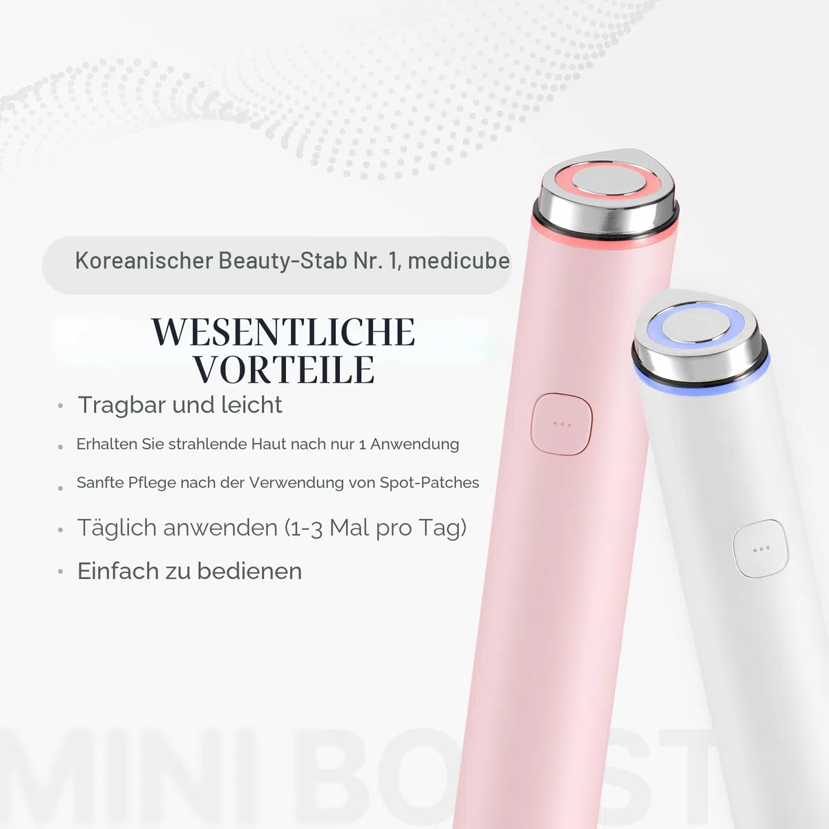 medicube Mini Booster Pro Pink | Günstiges Gesichtspflegewerkzeug für Anfänger – Tragbarer Glow Booster für Glashaut, fördert die Absorption der Hautpflege, Hautpflege für Teenager, koreanische